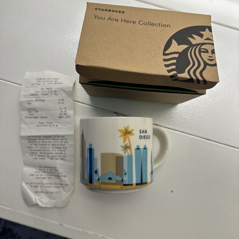 STARBUCKS SAN DIEGO COFFEE MUG CUP YOU ARE HERE COLLECTION TEA 14 OZ NEW IN BOX